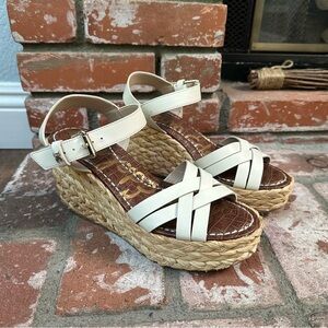 Sam Edelman Espadrille Wedge High Heel Sandals women’s Size 6.5